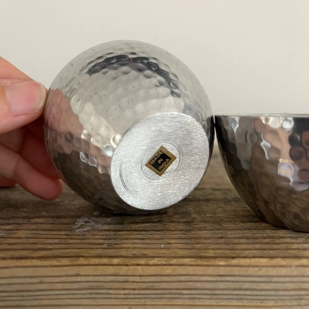 Hammered Pewter Tea Light candle Holders